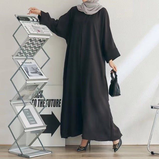 MS238#Muslim Women's Solid Long Dress