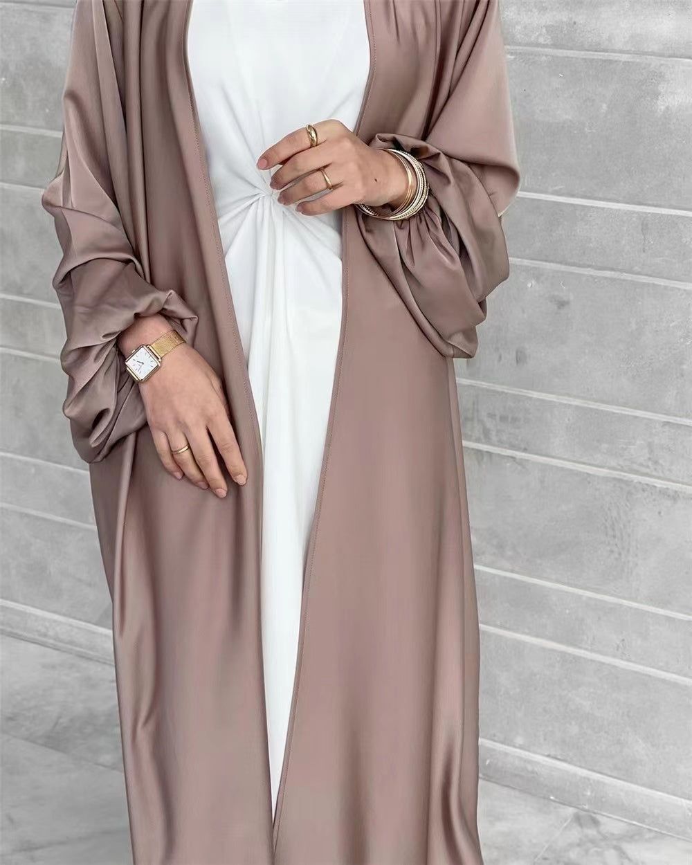 MS039#elegant satin cardigan Robe