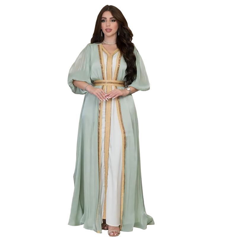 MS310#YNeedM Muslim Women Abaya Dress Three Piece Islamic Prayer Middle Eastern Arab Robe