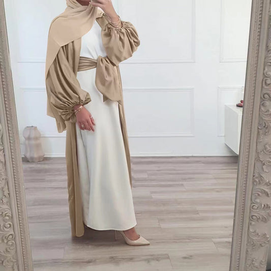 MS043#Women's solid color Robe