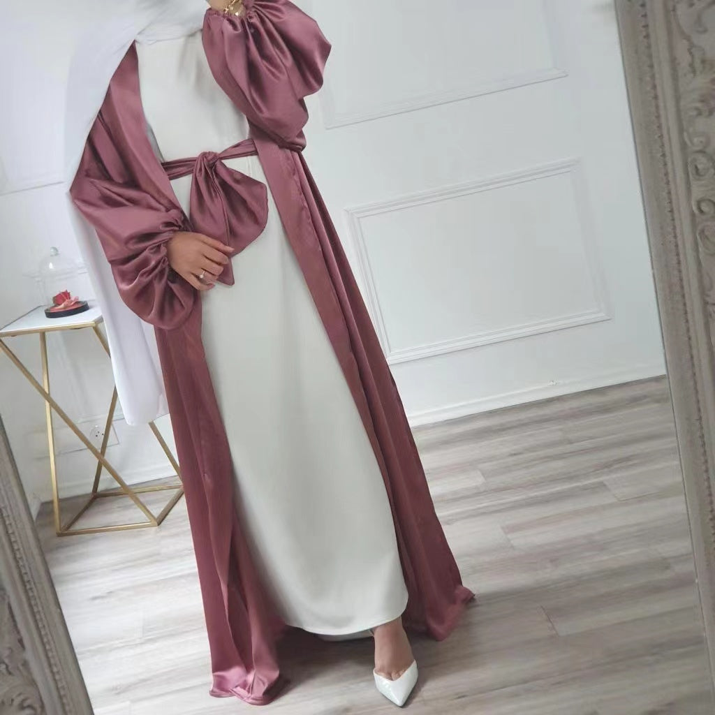 MS043#Women's solid color Robe