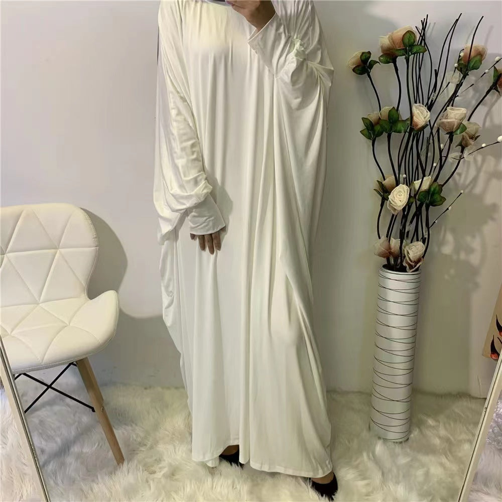 MS110#Women's fashion bat long sleeved clear color long skirt