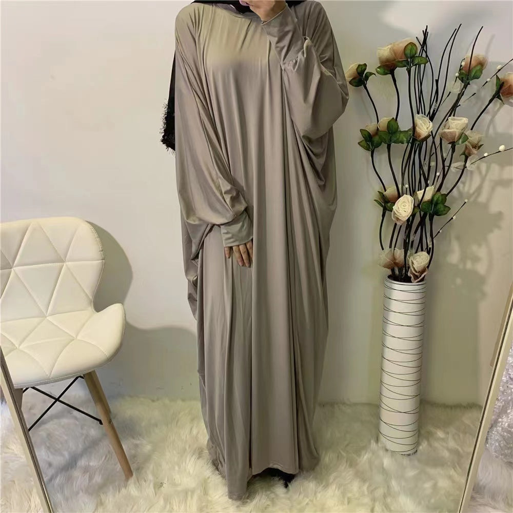 MS110#Women's fashion bat long sleeved clear color long skirt