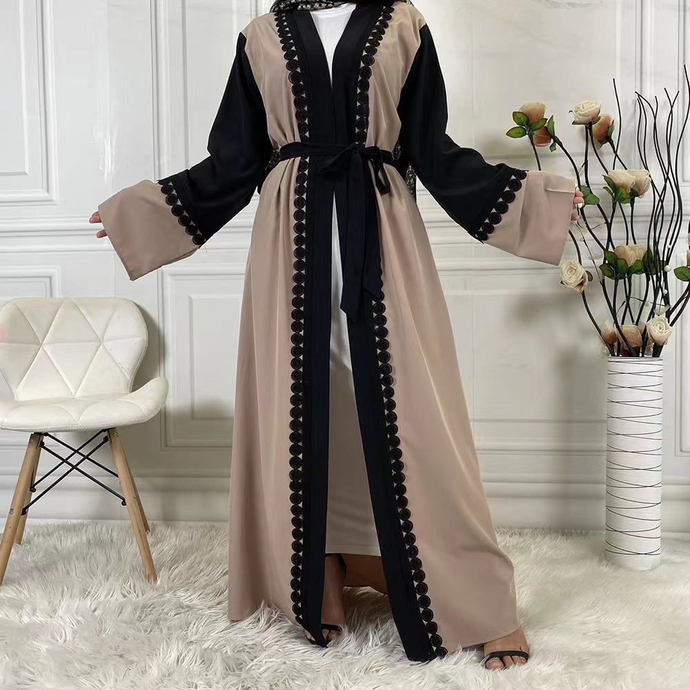 MS200#Muslim fashion lace embroidered robe