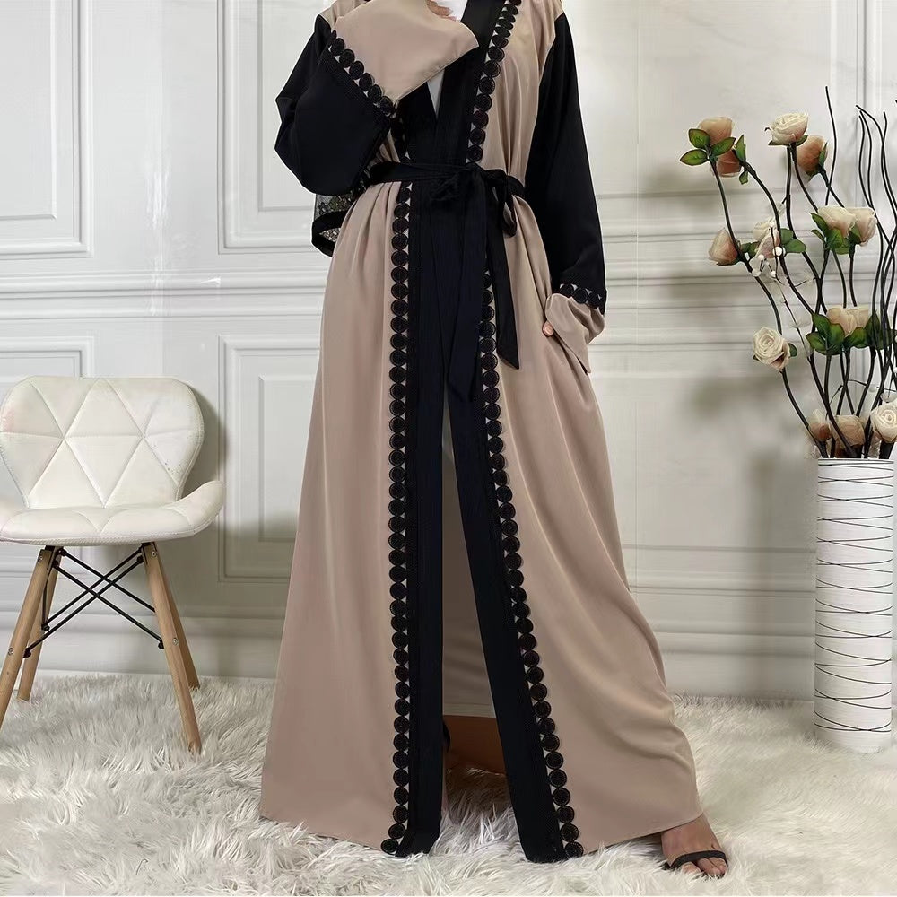 MS200#Muslim fashion lace embroidered robe