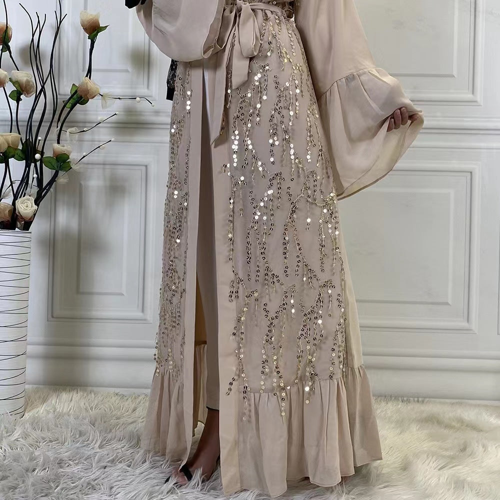 MS210#Muslim sequin chiffon dress gown