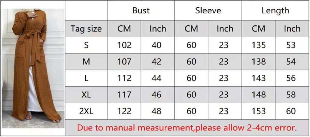 MS215#Muslim knitted solid color dress gown