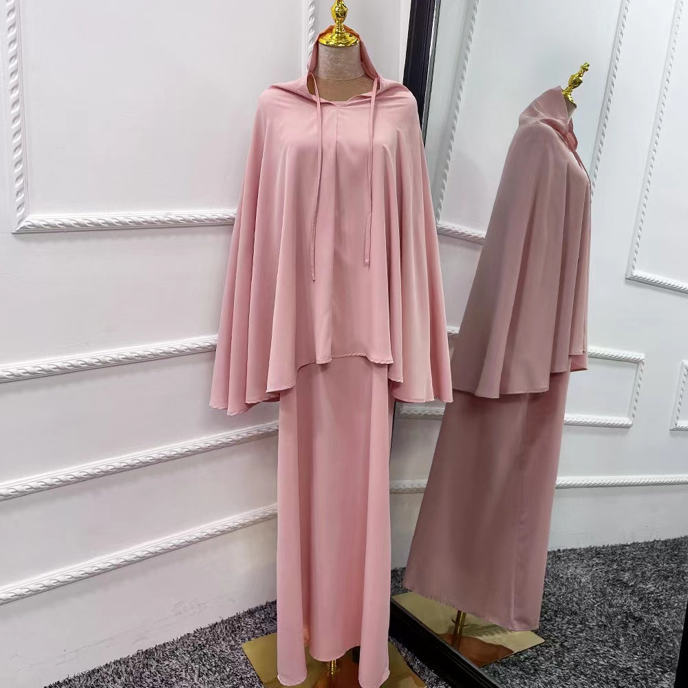 MS236#Muslim women's solid two-piece suit