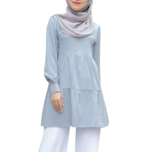 MS260#Muslim Women's Solid Top