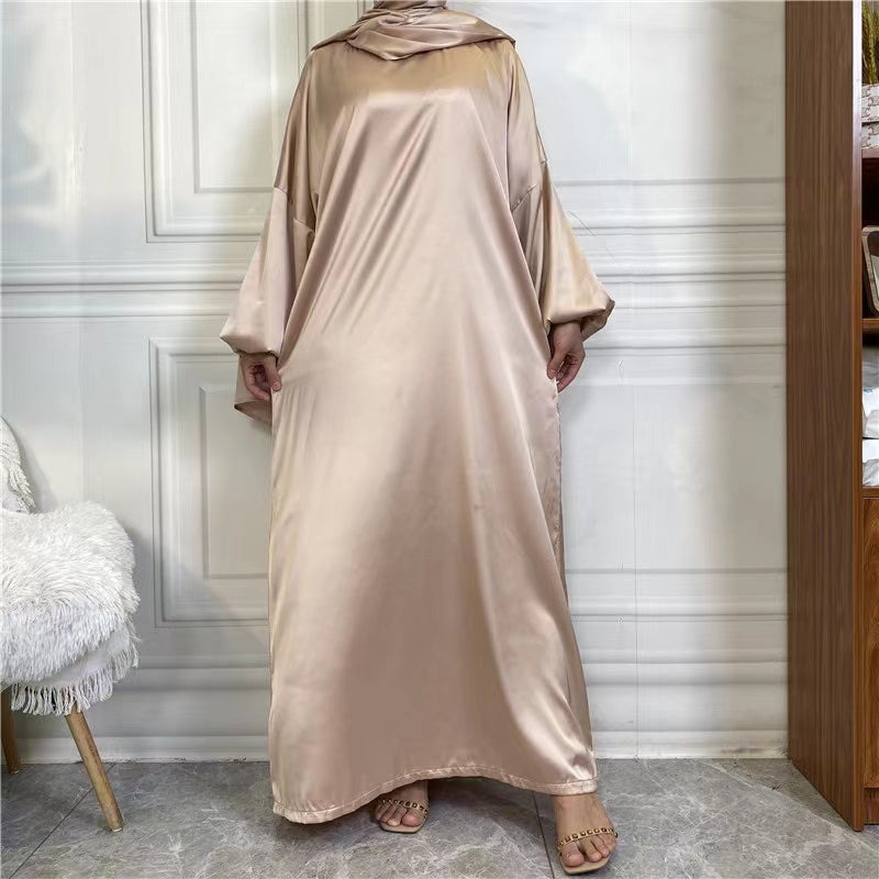 MS272#Muslim women's plain robe with scarf