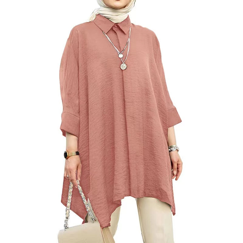 MS277#Muslim women's solid color shirt