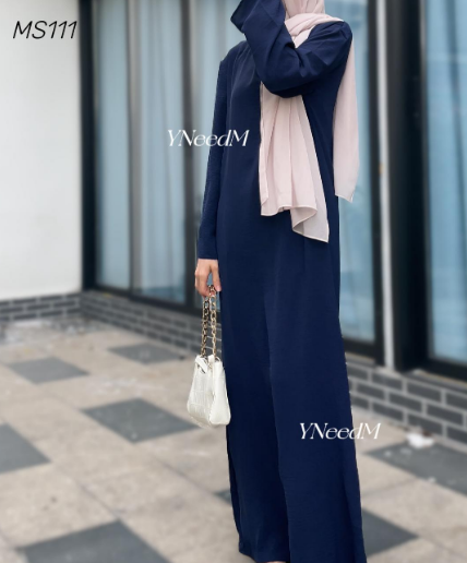 MS111#Muslim slim fit crepe inner dresscrepe)