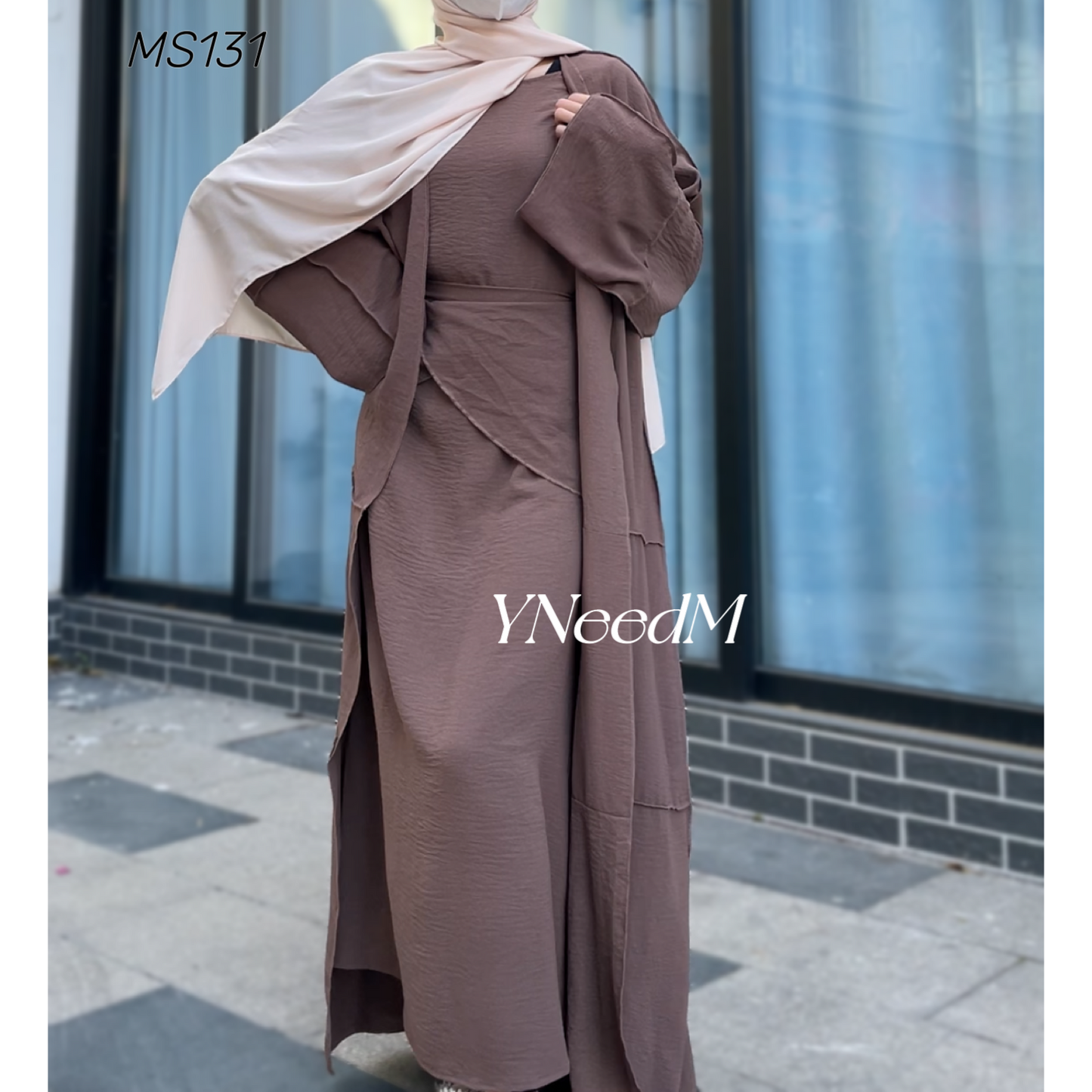 MS131# Muslim casual crepe 2-piece set(crepe)