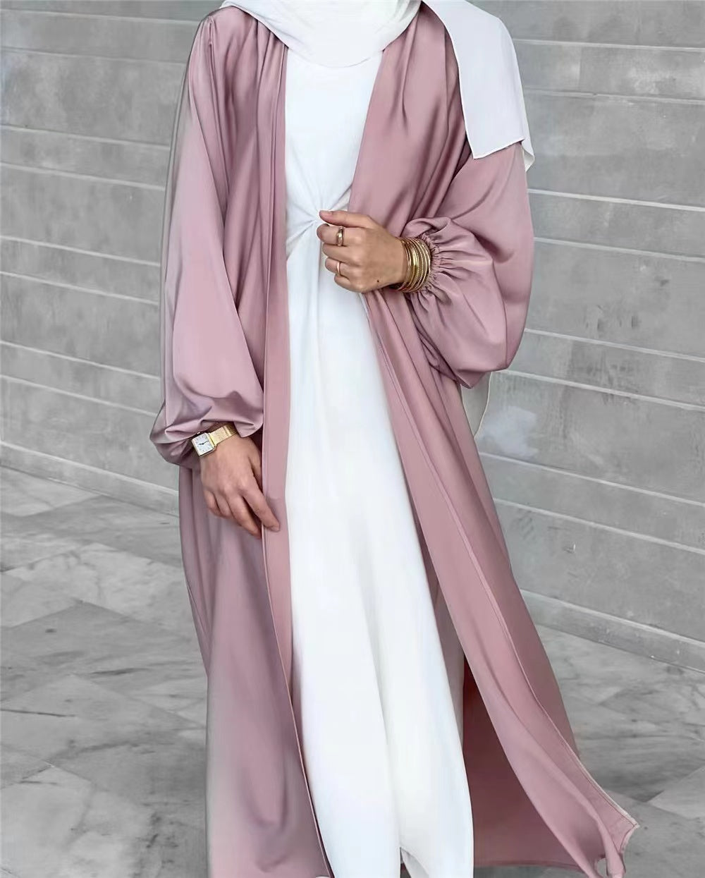 MS039#elegant satin cardigan Robe