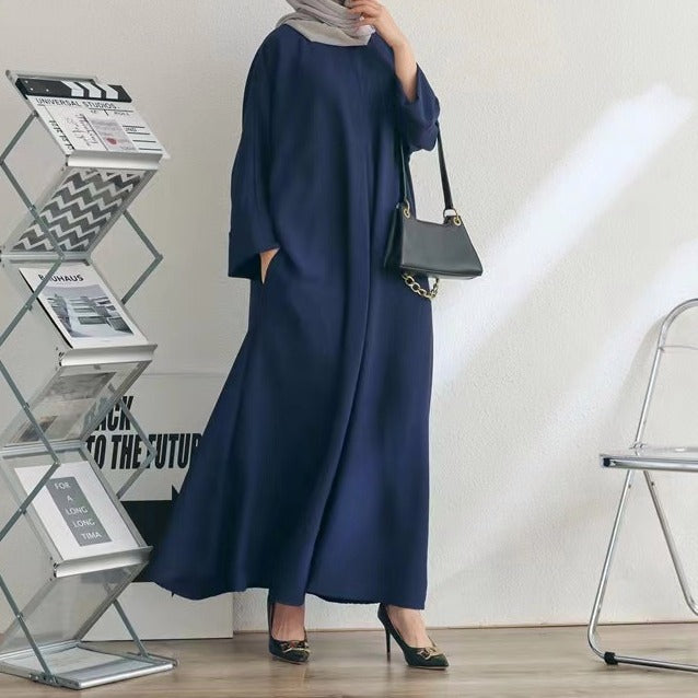 MS238#Muslim Women's Solid Long Dress