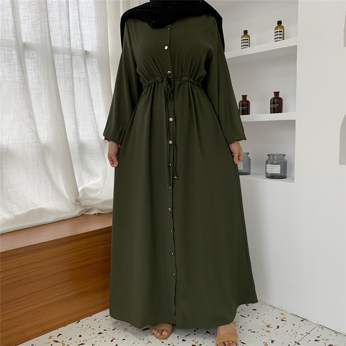 (CR001)MS010-MS025Single Piece Closed Abaya Pullover Robe Collection