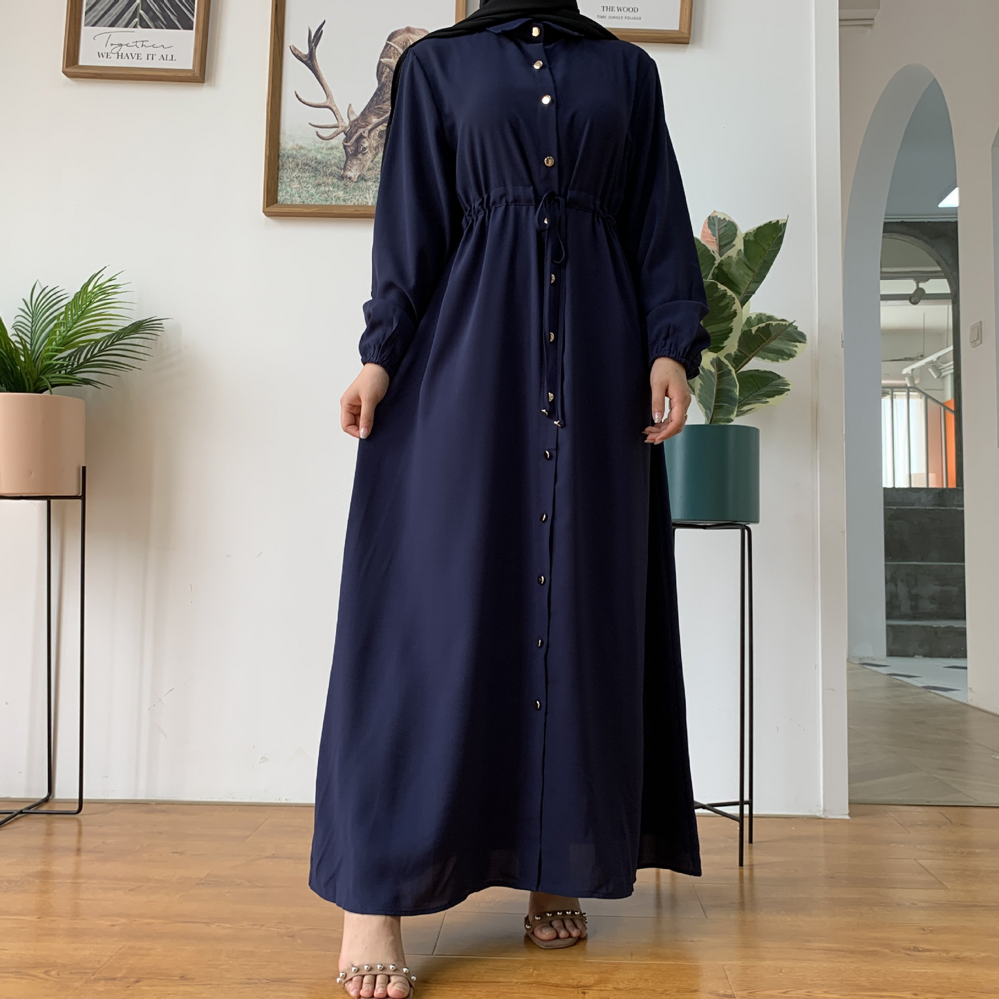 (CR001)MS010-MS025Single Piece Closed Abaya Pullover Robe Collection