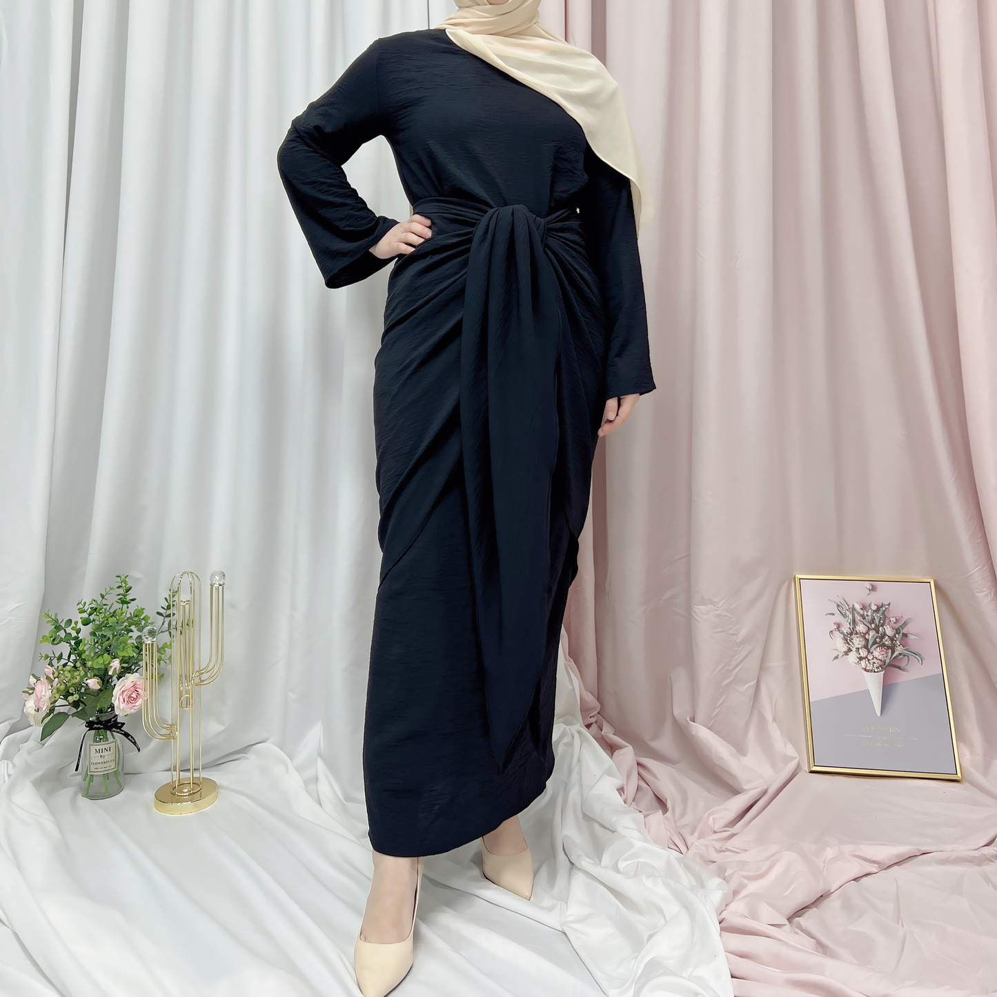 (CR003)MS063-MS083Single Piece Closed Abaya Pullover Robe Collection