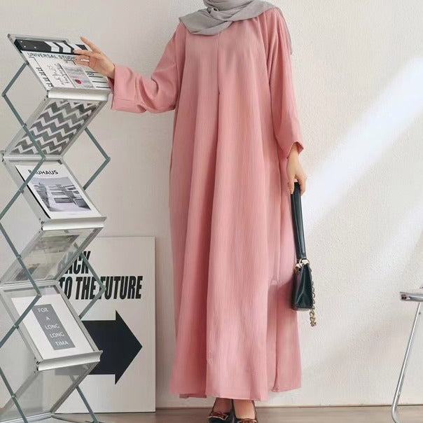 MS238#Muslim Women's Solid Long Dress