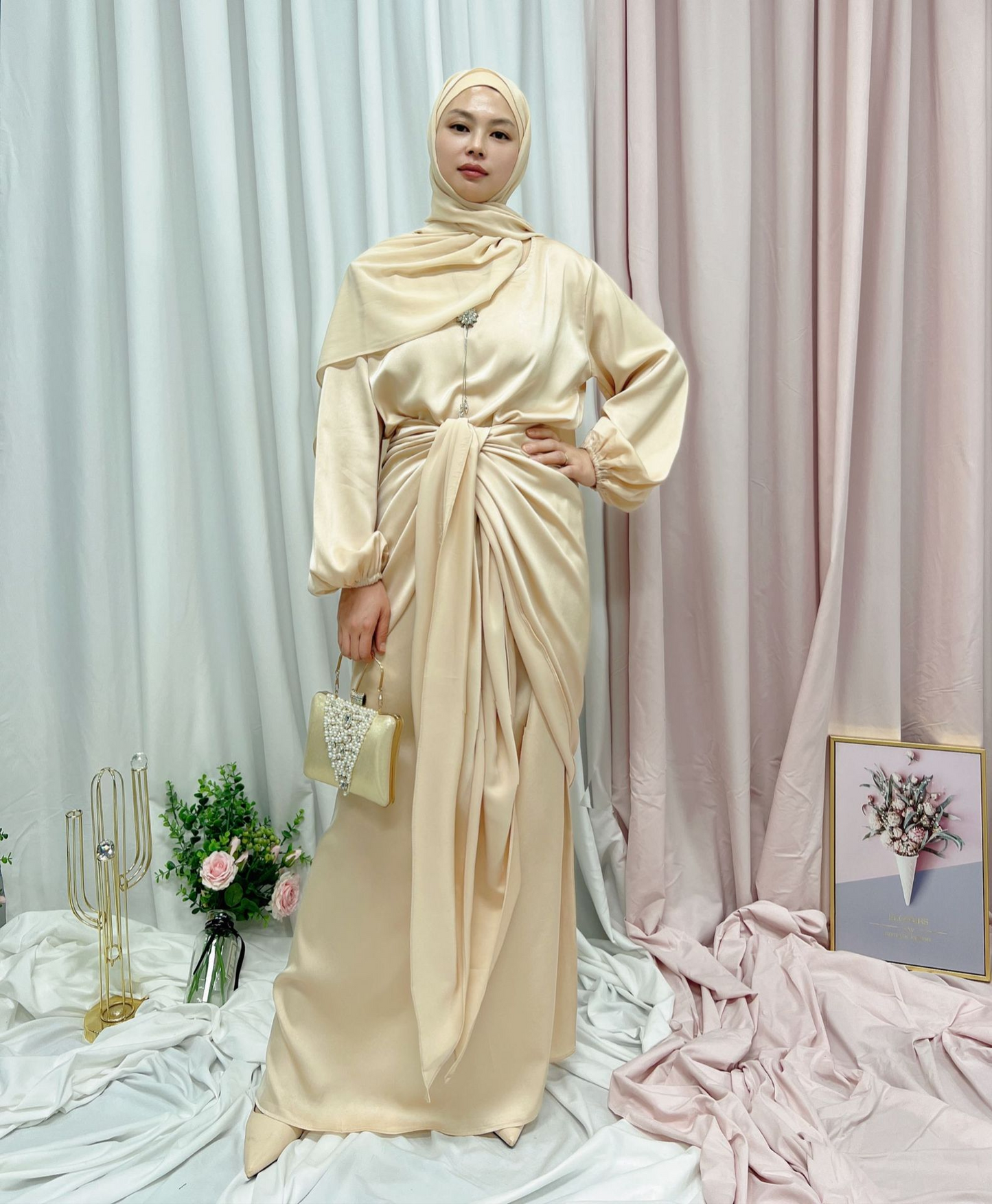 (CR003)MS063-MS083Single Piece Closed Abaya Pullover Robe Collection