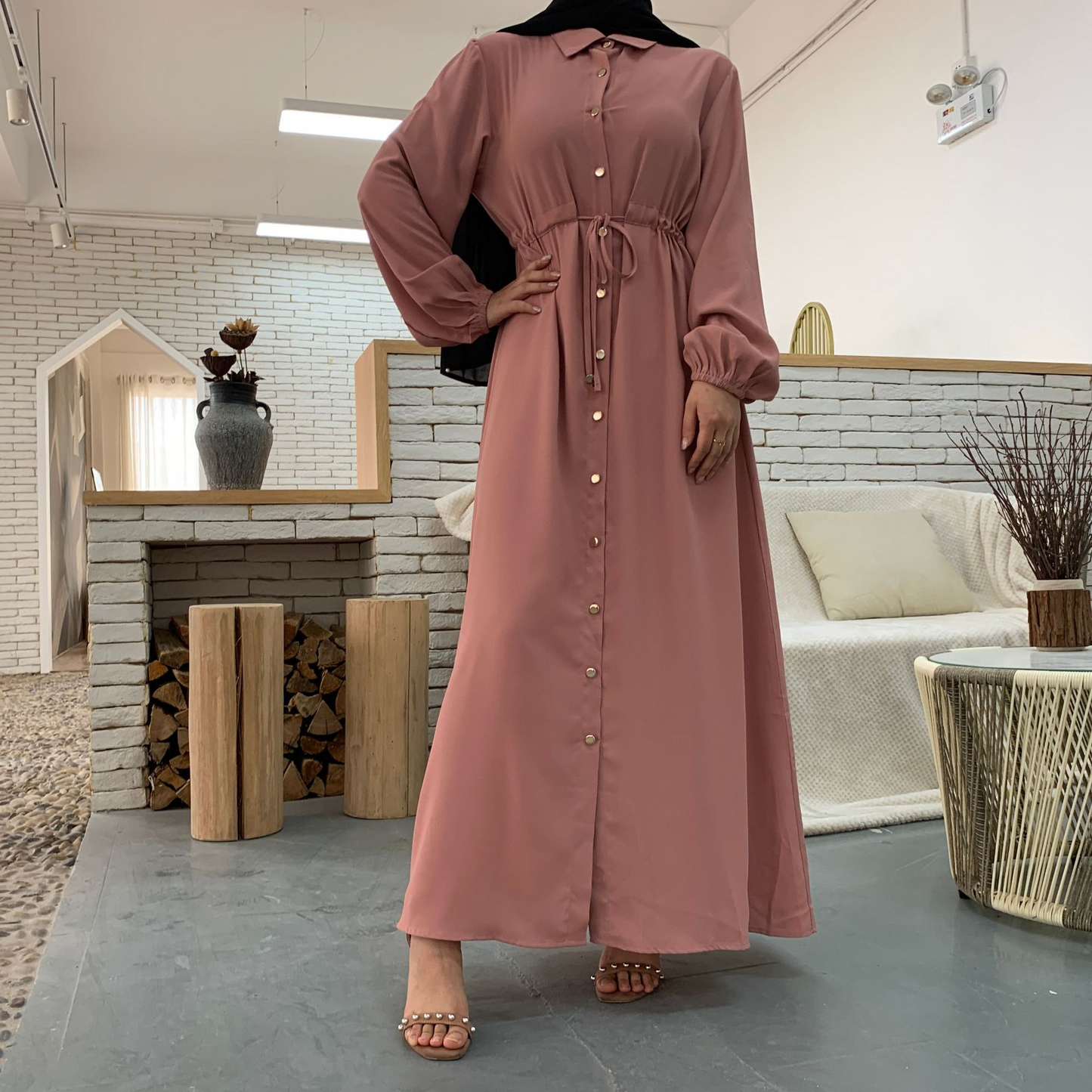 (CR001)MS010-MS025Single Piece Closed Abaya Pullover Robe Collection